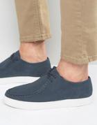 New Look Faux Suede Moccasin Sneakers In Navy - Navy
