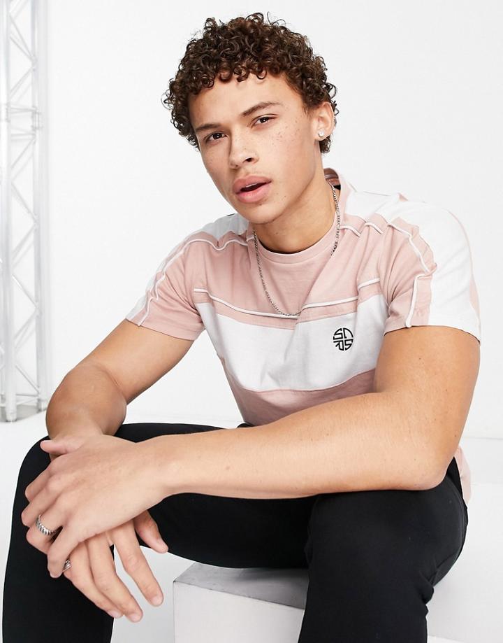 Soul Star Chest Panel Logo T-shirt In Dusty Pink