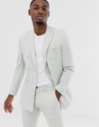 Jack & Jones Premium Relaxed Fit Double Breasted Suit Jacket In Mint-green