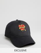 Reclaimed Vintage Inspired X Romeo & Juliet Baseball Cap With Heart Use Code Embroidery - Black