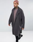 Asos Extreme Oversized Longline Jersey Duster Coat In Washed Black - B