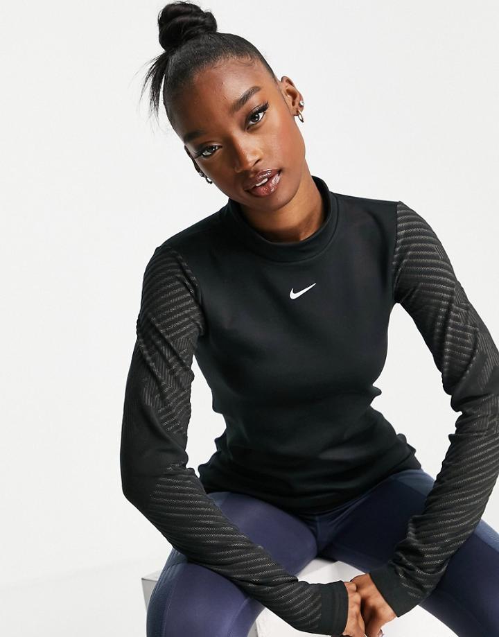 Nike Training Pro Therma-fit Adv Roll-neck Long Sleeve Top In Black