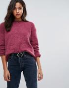 Esprit Drop Hem Knitted Sweater - Pink