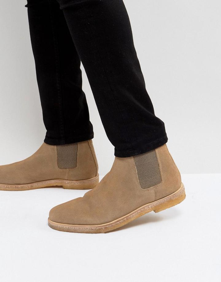 Kg Kurt Geiger Syd Suede Chelsea Boots - Stone