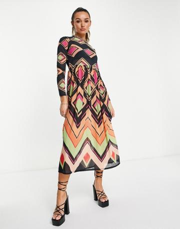 Never Fully Dressed Diamond Maxi Dress-multi