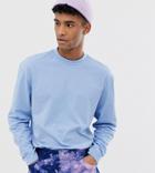 Collusion Long Sleeve T-shirt In Light Blue - Blue