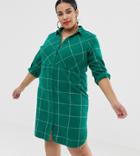 Junarose Check Shirt Dress-multi