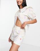 Damson Madder Vase Print Scallop Shorts In Multi - Part Of A Set