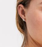 Reclaimed Vintage Inspired Barbell Earring With Baguette Stone Detail In Gold