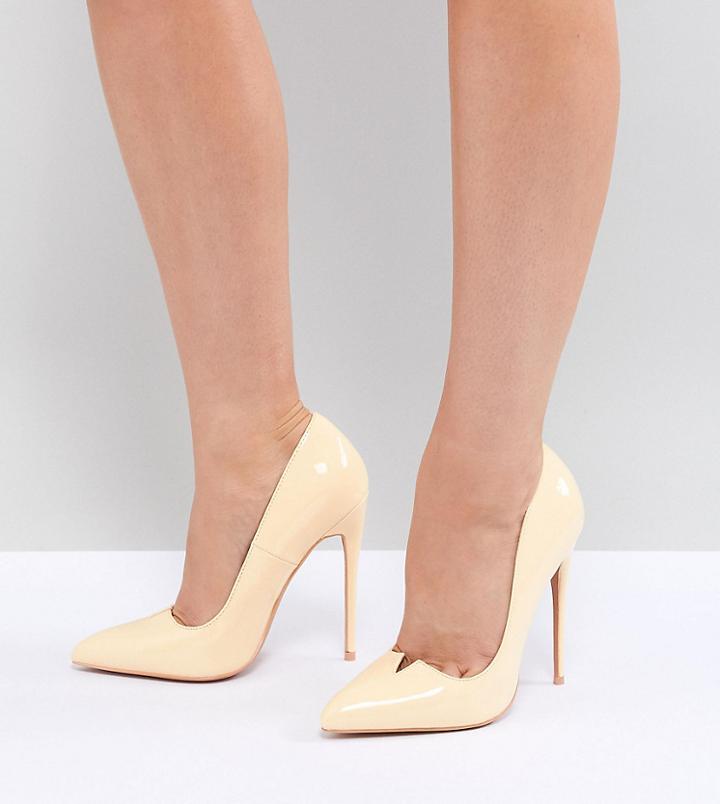 Lost Ink Wide Fit Yellow Cut Out Pumps - Yellow