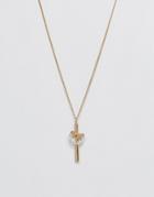 Chained & Able Cross And Ring Pendant Necklace In Gold & Silver - Gold