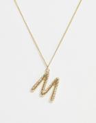 Pieces Chunky Gold 'm' Initial Necklace - Gold