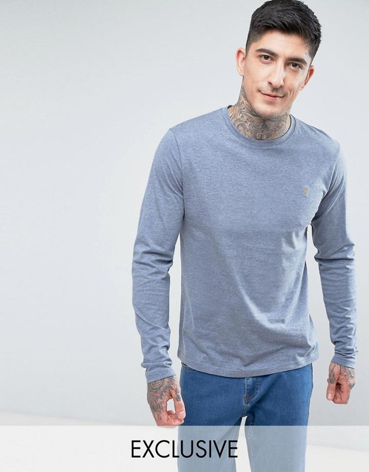 Farah Long Sleeve Marl T-shirt In Spruce Green - Green