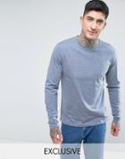 Farah Long Sleeve Marl T-shirt In Spruce Green - Green