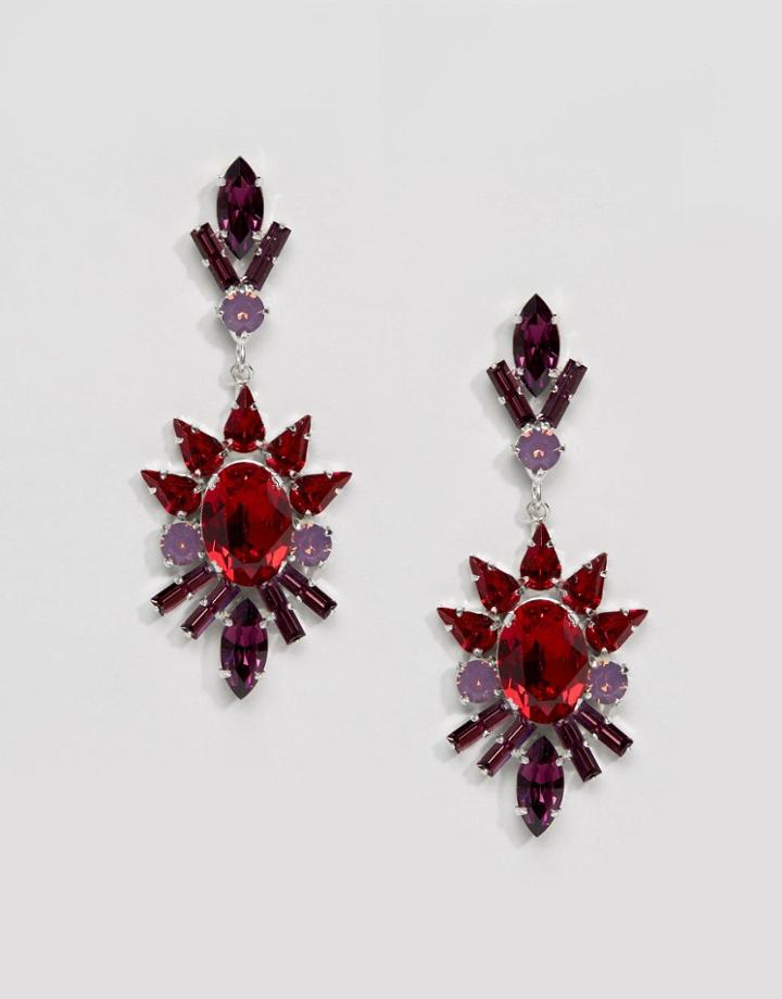 Krystal Swarovski Articulated Spike Earrings - Red
