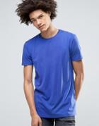 Asos Longline T-shirt In Bright Blue - Blue