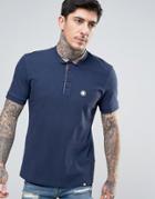 Pretty Green Gretton Polo Paisley Collar In Navy - Navy