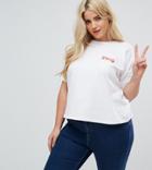 Asos Curve T-shirt With Cute Print - White