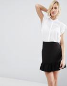 Asos Blouse With Frill Shoulder - White