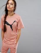 Puma Evostripe Boyfriend Tee In Pink - Pink