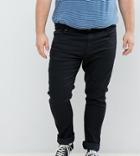 Jacamo Plus Skinny Fit Jeans In Black Wash - Black