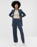 Asos Design Regatta Stripe Wide Leg Suit Pants - Multi