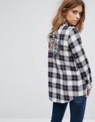 Only Check Shirt With Embroidered Back Detail - Multi