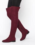 Asos Kiss Me Quick Over The Knee Boots - Oxblood