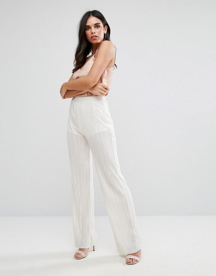 Love Pleated Wide Leg Pant - White