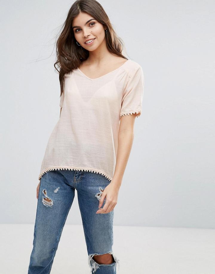 Vila Split Back T-shirt - Pink