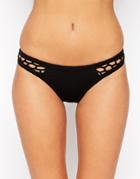 Seafolly Mesh About High Cut Brazilian Bikini Bottoms - Black