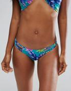 New Look Tropical Wrap Bikini Bottom Co Ord - Blue
