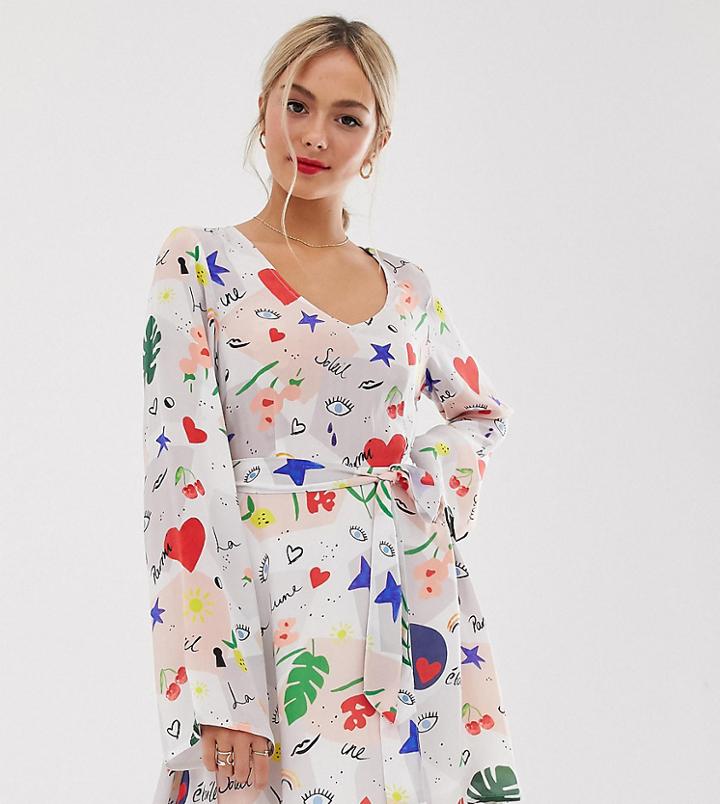 Lily & Lionel Exclusive Micro Mini Dress In Daydream Print - Multi