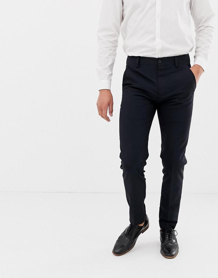 French Connection Plain Skinny Fit Pants-navy