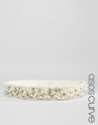Asos Curve Pearl Embellished Belt - Cream