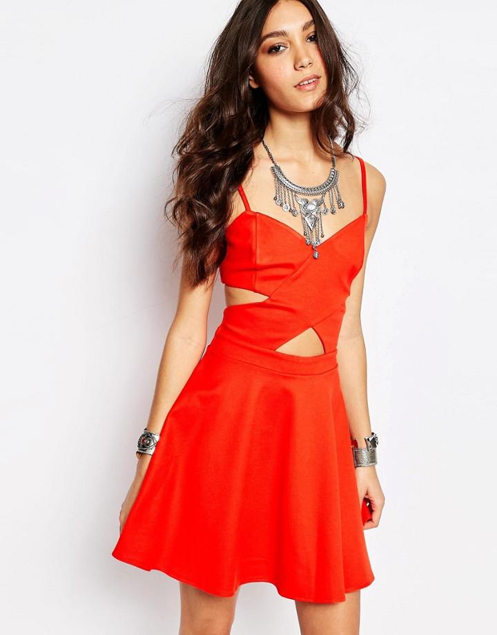 Wyldr Peek-a-boo Mini Dress - Red