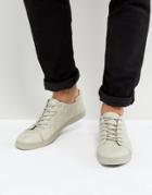 Asos Lace Up Sneakers In Gray With Toe Cap - Gray