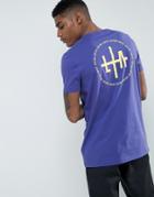 Asos Longline T-shirt With La Back Print - Purple
