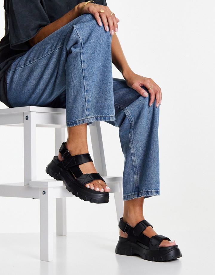 Asos Design Flavia Chunky Two-part Sandals In Black