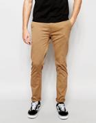 Minimum Slim Chino In Stretch Cotton In Tan - 072 Lion