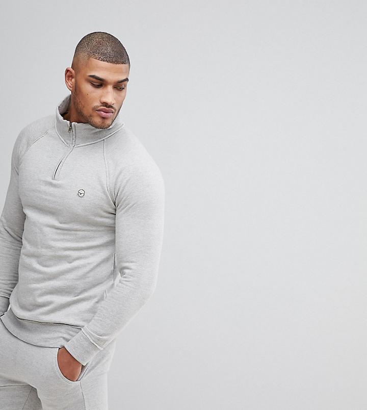 Le Breve Tall Half Zip Sweatshirt - Gray