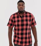 Only & Sons Short Sleeve Check Shirt In Red