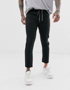 The Couture Club Smart Pants With Taping In Black - Black