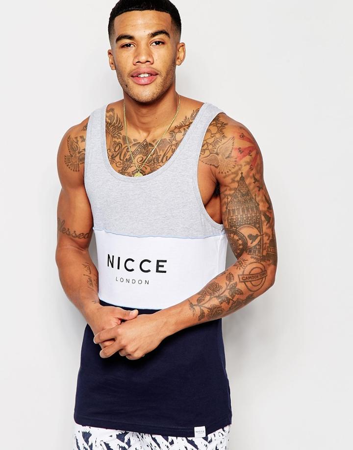 Nicce London Tank With Triple Panel - Gray