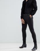 Asos Design Super Skinny Suit Pants In Black With Stud Detail - Black