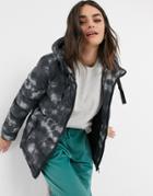 Ax Paris Cropped Puffer Coat In Tie Dye-multi