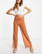 Unique 21 Beach Pants In Brown Polka Dot