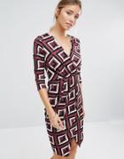 Closet V Neck Drape Dress - Purple