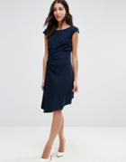 Closet Side Ruffle Short Sleeve Dress - Blue