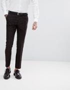 Harry Brown Winter Wedding Baroque Print Skinny Fit Suit Pants - Black